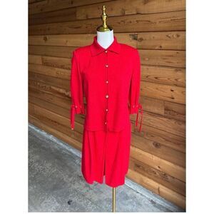 St. John Collection Red Short & Top Knit Set *note